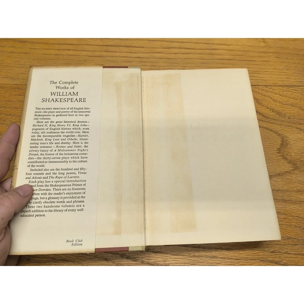 The Complete Works Of William  Shakespeare Two Volumes Hardcover Dustjackets Inc